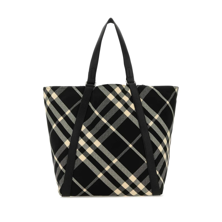 Burberry Embroidered Fabric Festival Shopping Bag Blackcalico Borse A Mano - Men
