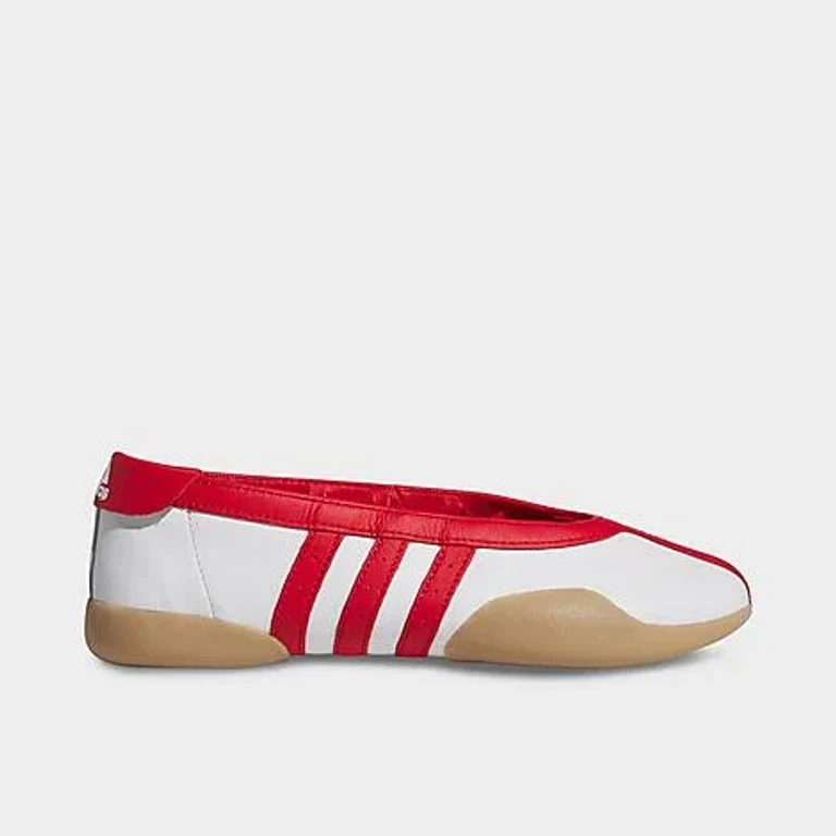 adidas Women's Originals Taekwondo Mei Casual Shoes in Cloud White/Better Scarlet/Gum Size: 5.0