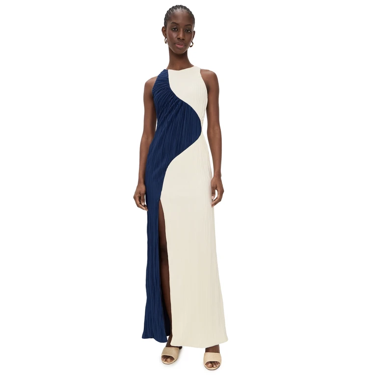 Maylé Vásquez Lunares Maxi Dress Midnight Blue/Off White XL