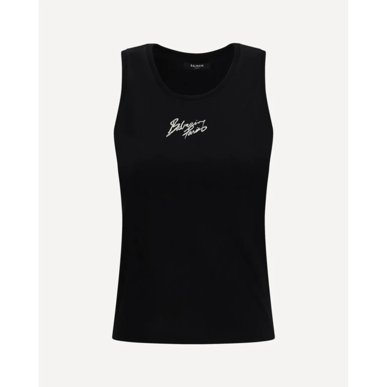 BALMAIN Paris Tanktop met penseelprint voor dames L