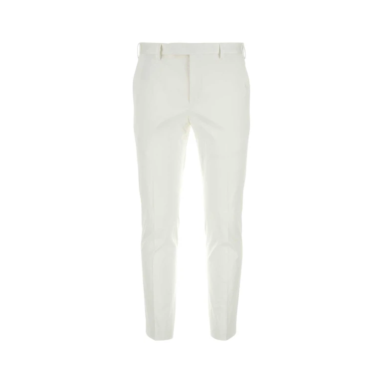 Pt Torino White Stretch Cotton Pant Bianco Exterior: Elastane Pantaloni - Men