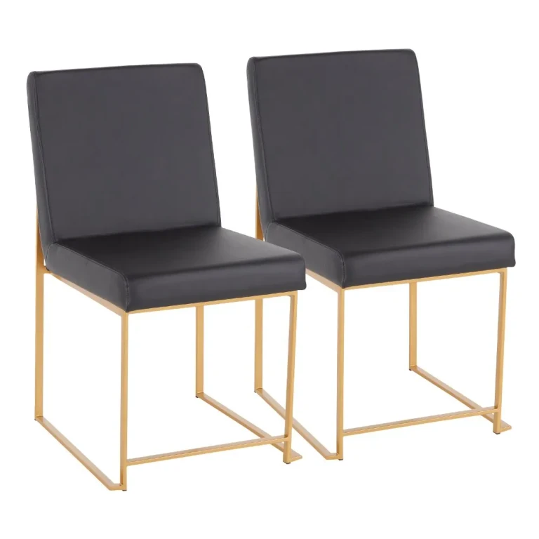 Fuji Black and Gold Dining Chairs, Set of 2