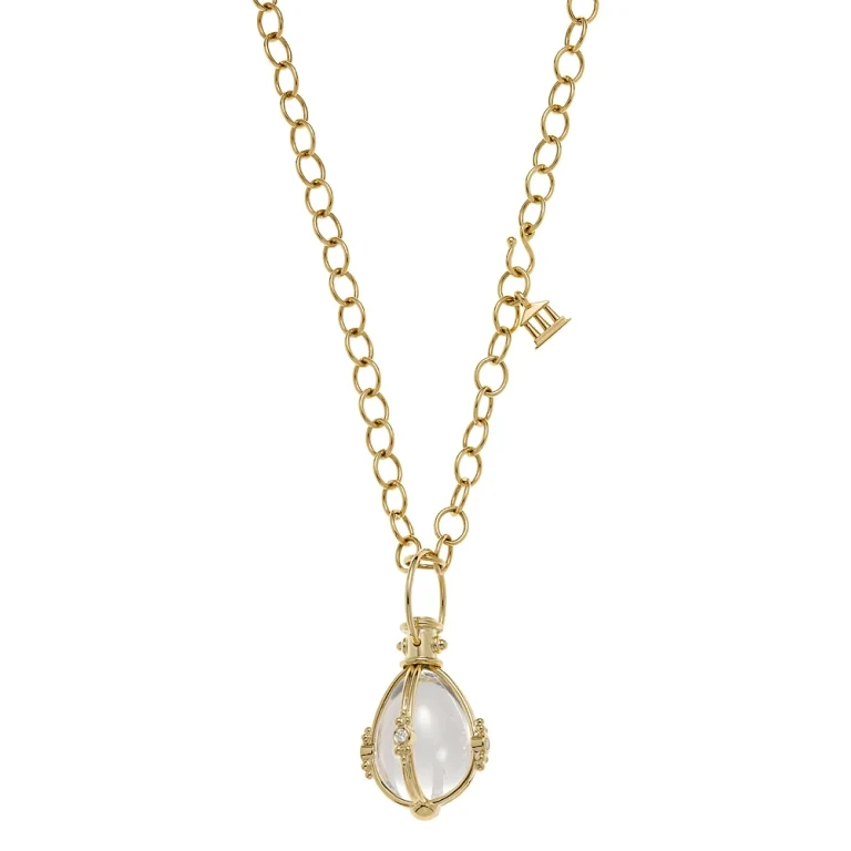 Temple St. Clair Crystal And Diamond Pendant in 18K Yellow Gold