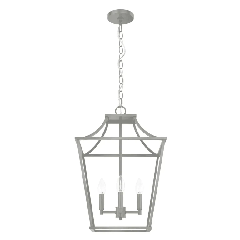 Hunter Laurel Ridge 4-Light Lantern Pendant in Brushed Nickel