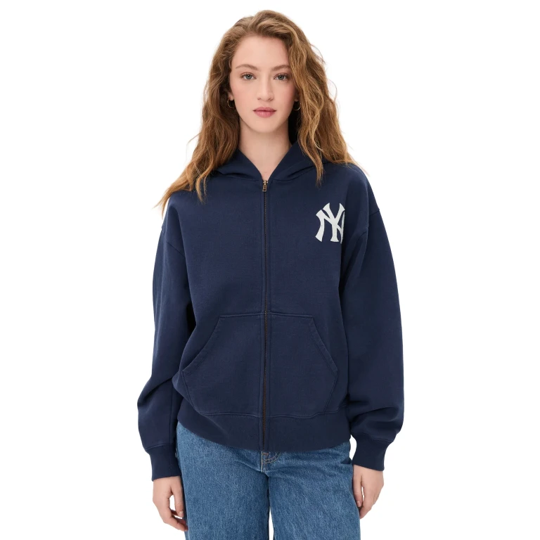 Sporty & Rich Heritage Yankees Zip Hoodie Dark Navy XS