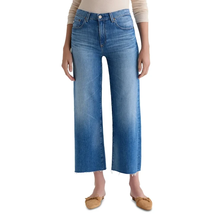 Ag Saige Mid Rise Wide Leg Crop Jeans in 13 Years Allure