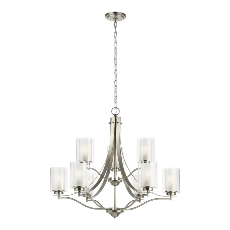 Brushed Nickel Chandelier from the Elmwood Park Collection