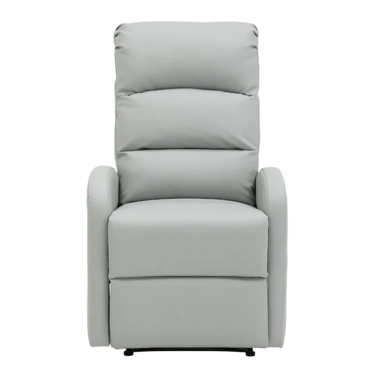 Dormi Light Gray Faux Leather Manual Recliner