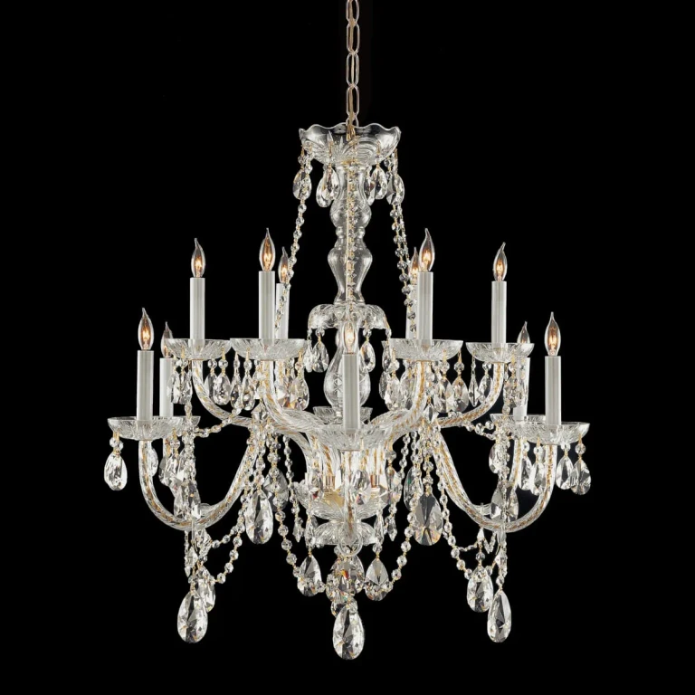 Traditional Crystal 12-Light 26" Traditional Chandelier in Polished Brass with Clear Hand Cut Crystals
