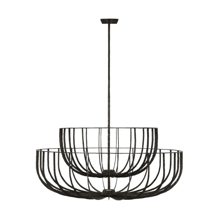 Aged Iron LED Chandelier from the Sanchi Collection