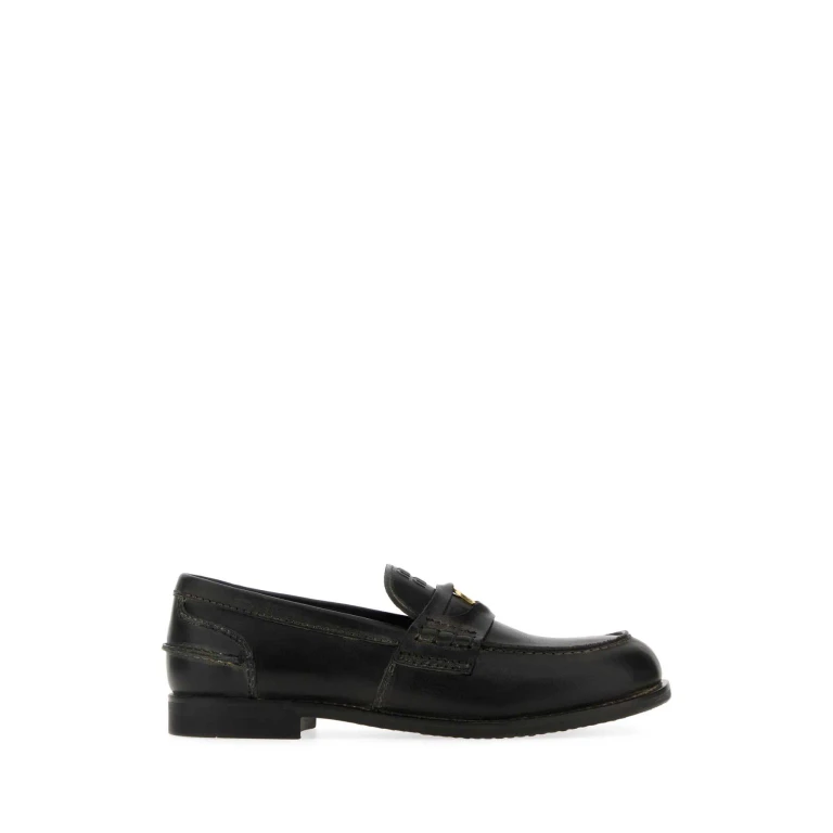 Miu Miu Black Leather Loafers