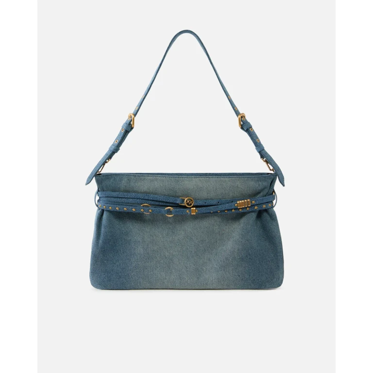 Pinko - Grand sac porté épaule Belt Bag Big en denim