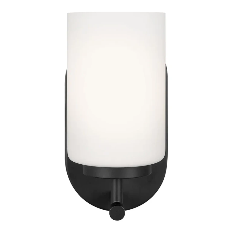 Oslo 1-Light Bathroom Vanity Light Sconce in Midnight Black
