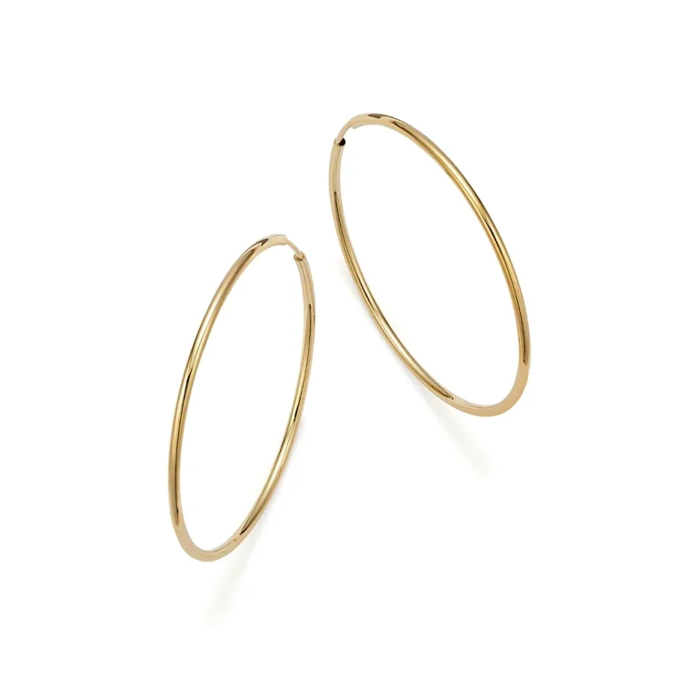 14K Yellow Gold Endless Hoop Earrings