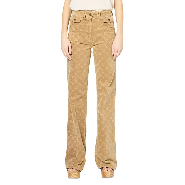 Gerard Darel Anna High Waist Flared Jeans in Sand