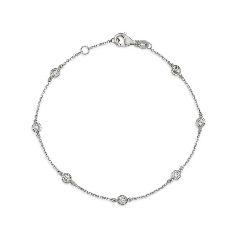 Diamond Bezel Station Bracelet in 14K Yellow Gold, 0.5 tcw