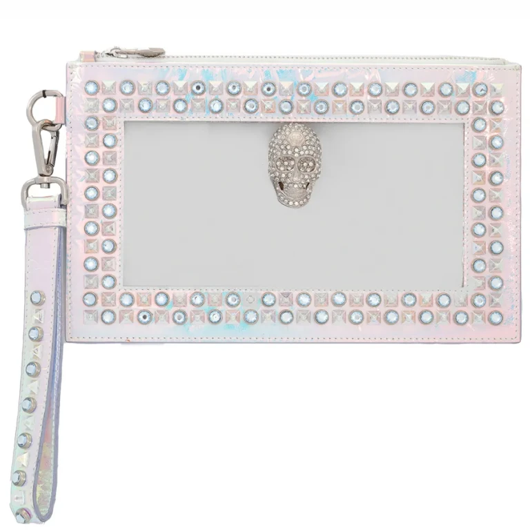 Philipp Plein Studded Transparent Clutch With Strap