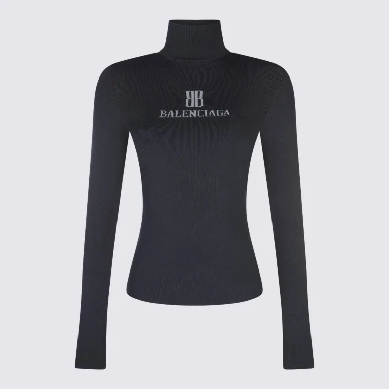 Balenciaga Black Viscose Knitwear