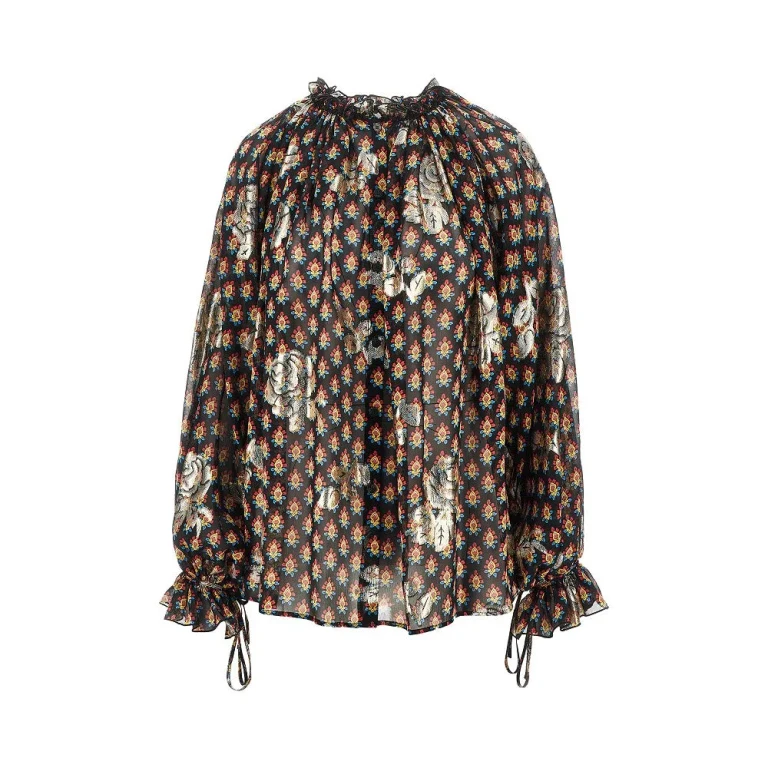 Etro Fil coupé 玫瑰丝绸衬衫