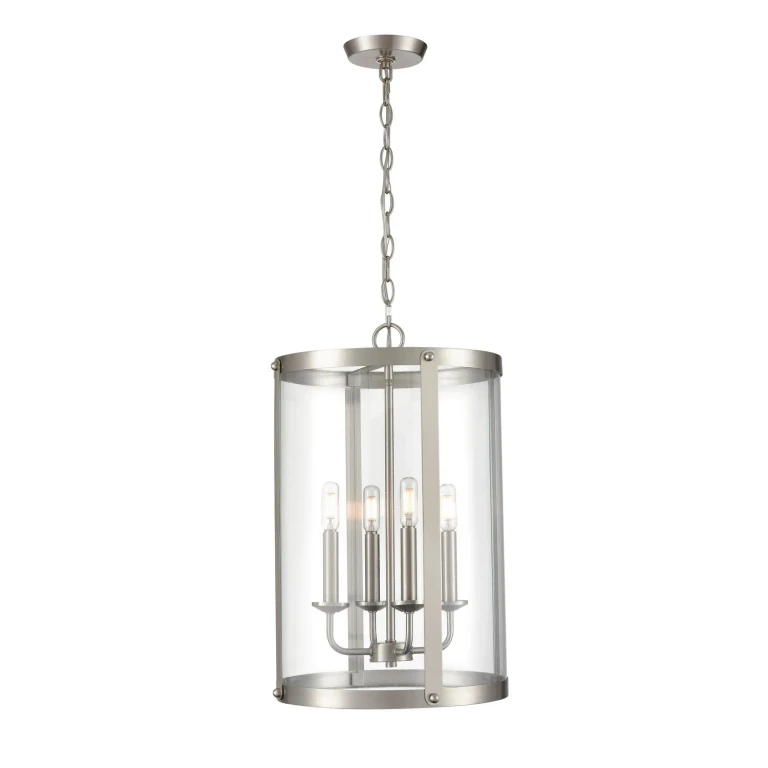 Brushed Nickel Four Light Pendant from the Aydenn Collection