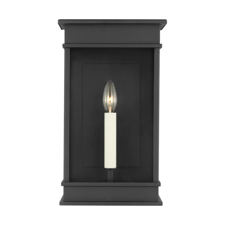 Textured Black One Light Outdoor Wall Sconce from the Cupertino Collection