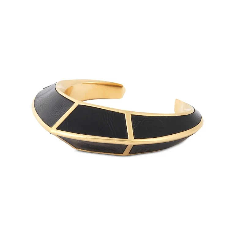 Chloe Midnight Leather Insert Bangle Bracelet