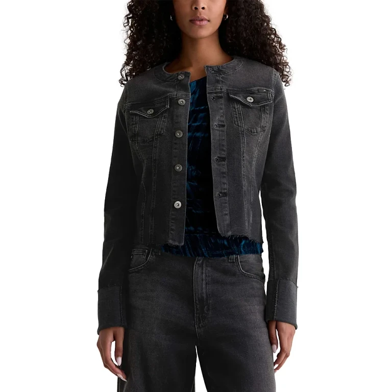 Ag Robyn Collarless Denim Jacket