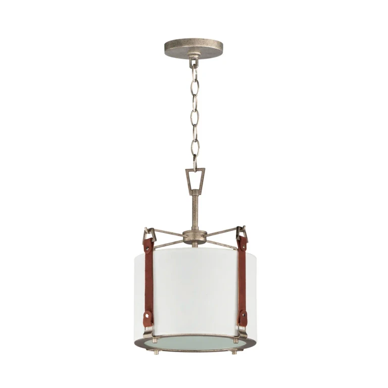 Weathered Zinc Brown Suede One Light Pendant from the Sausalito Collection