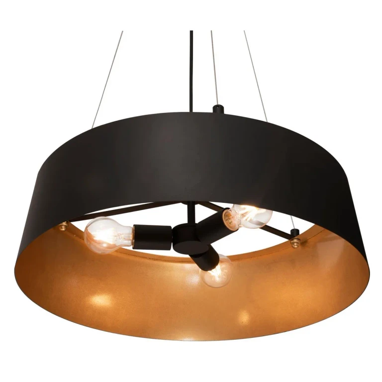 Lyric 3-Light Pendant in Black & Gold