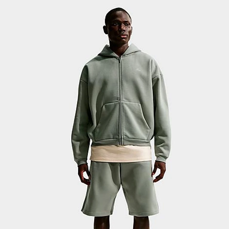 Nike Men's Standard Issue Therma-FIT Full-Zip Basketball Hoodie in Dark Stucco/Pale Ivory Size: XS