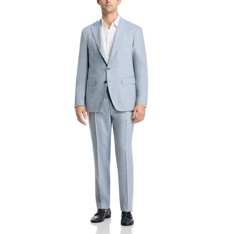 Canali Capri Linen & Wool Melange Solid Slim Fit Suit