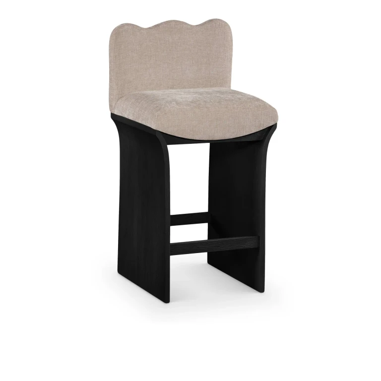 Shaw Beige Upholstered Counter Stool