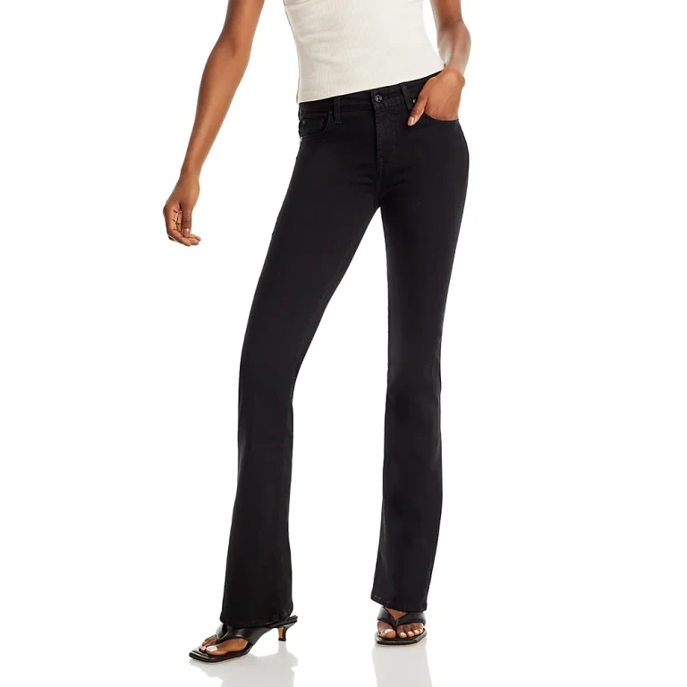 7 For All Mankind Kimmie Mid Rise Bootcut Jeans in Rinse Black
