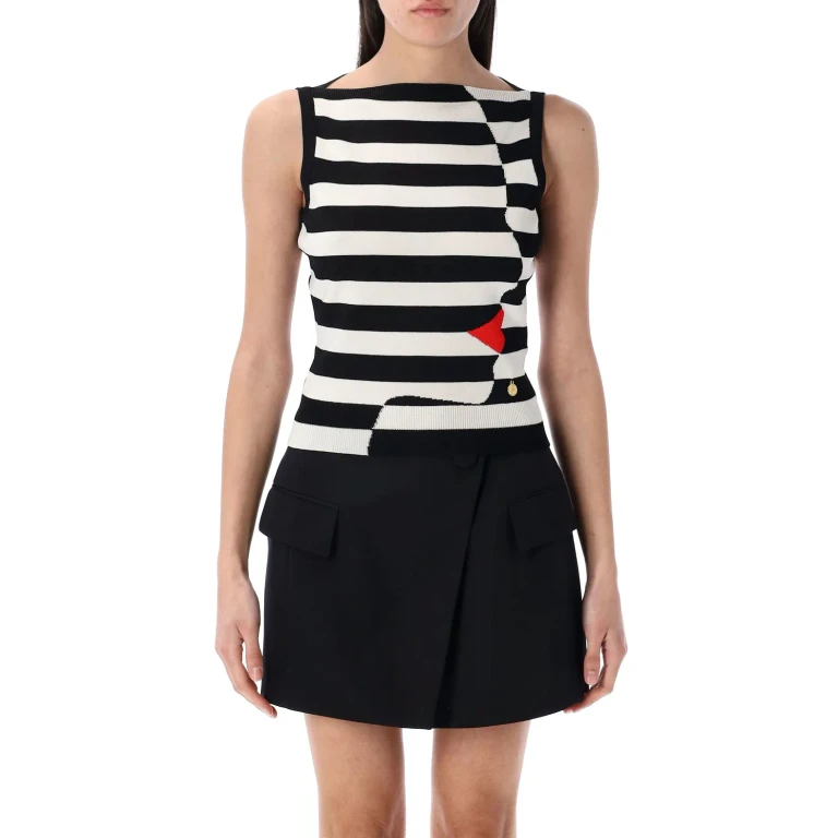 Balmain Knit Marinière Top With Face Motif