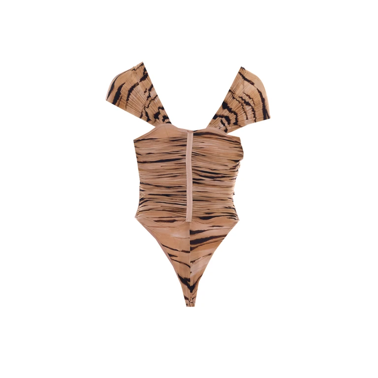 Elisabetta Franchi Top Beige Polyamide - Women