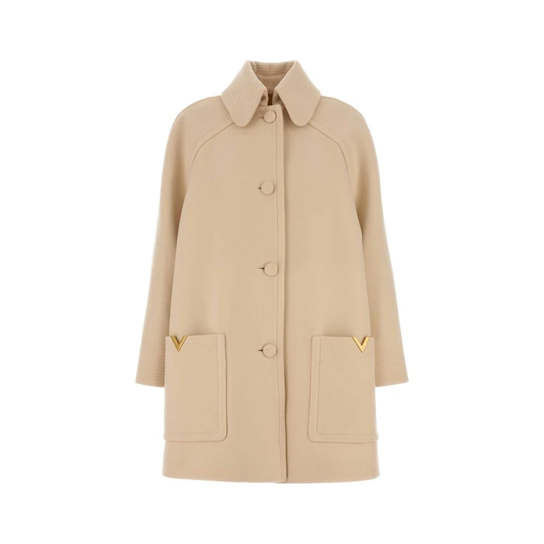 Valentino Garavani Cream Wool Coat Betulla Cappotti - Women