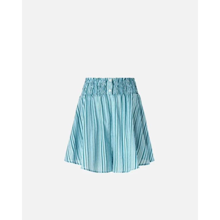 Pinko Short en coton à rayures et taille élastiquée