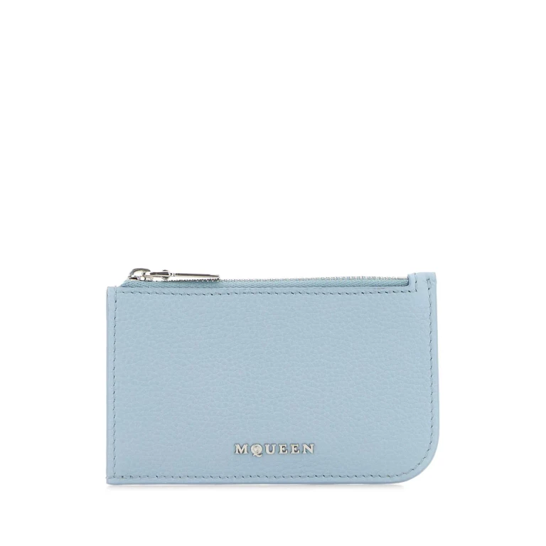 Light Blue Leather Card Holder Shirtingbluesilver Portafogli - Men
