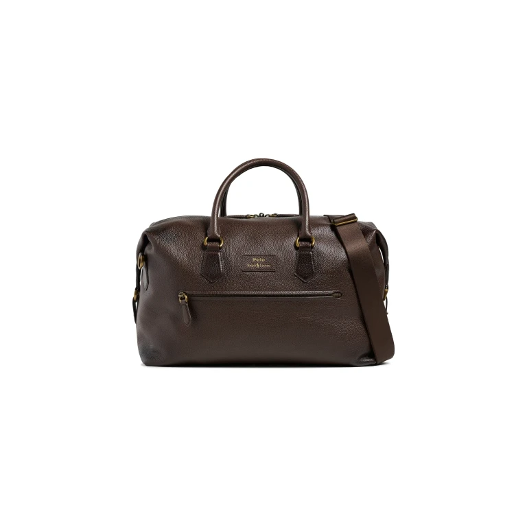 Polo Ralph Lauren Pebble Leather Duffel Bag Dark Brown One Size