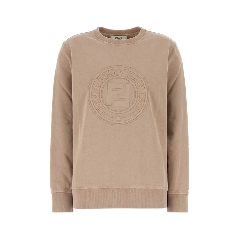 Cappuccino Cotton Oversize Sweatshirt Sabbia Exterior: Felpe - Women