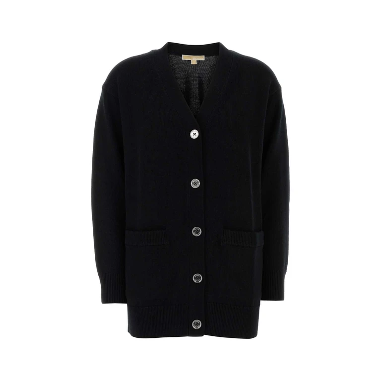 Michael By Michael Kors Black Wool Oversize Cardigan Extra Fine Meri No Maglieria - Women