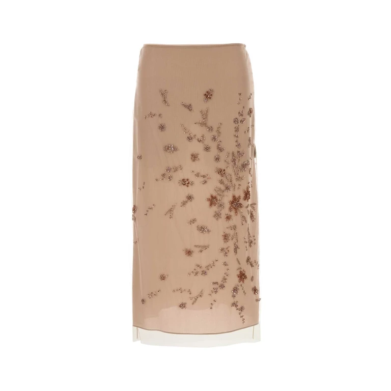 Antiqued Pink Tulle Skirt Exterior: Nylon Lining: Silk Gonne - Women