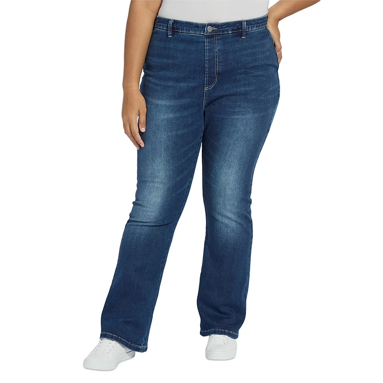 Lysse Plus Estelle Everyday High Rise Jeans in Dark Midwash