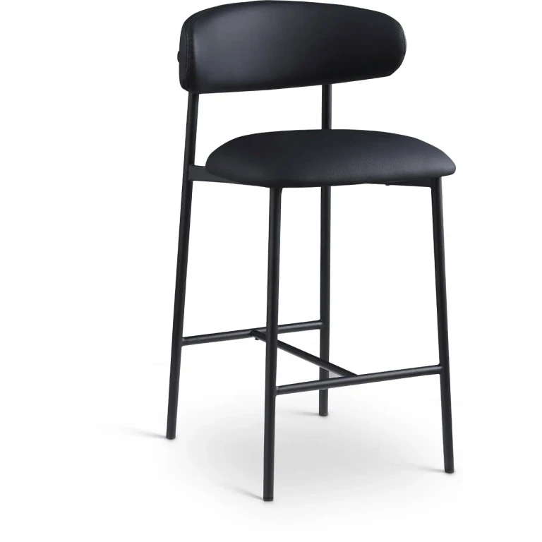 Lupita Brown Vegan Leather Upholstered Counter Stool, Set of 2