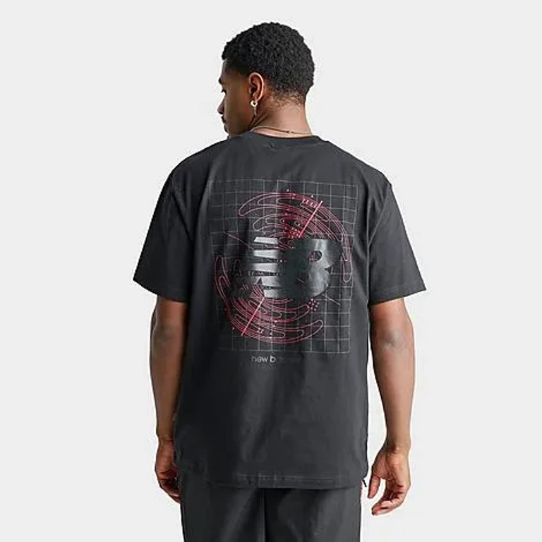 New Balance Men's Vision Graphic T-Shirt in Black/Red Size: Small