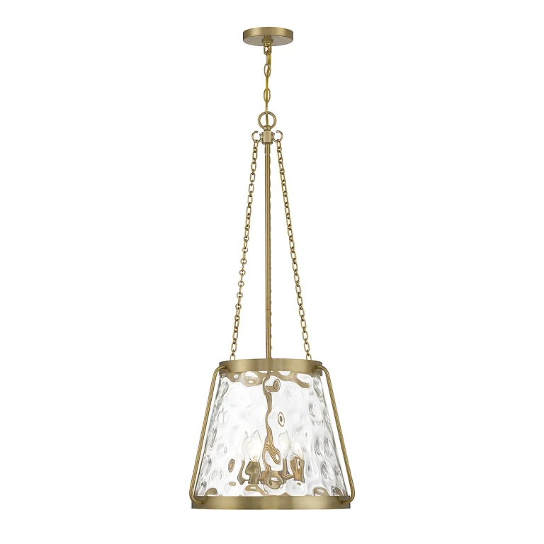Warm Brass Four Light Pendant from the Crawford Collection