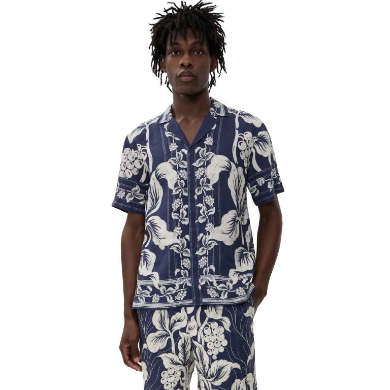 올레바 브라운 마이탄 린넨 페트랄리스 갈란드 셔츠 나이트 아이리스 XL