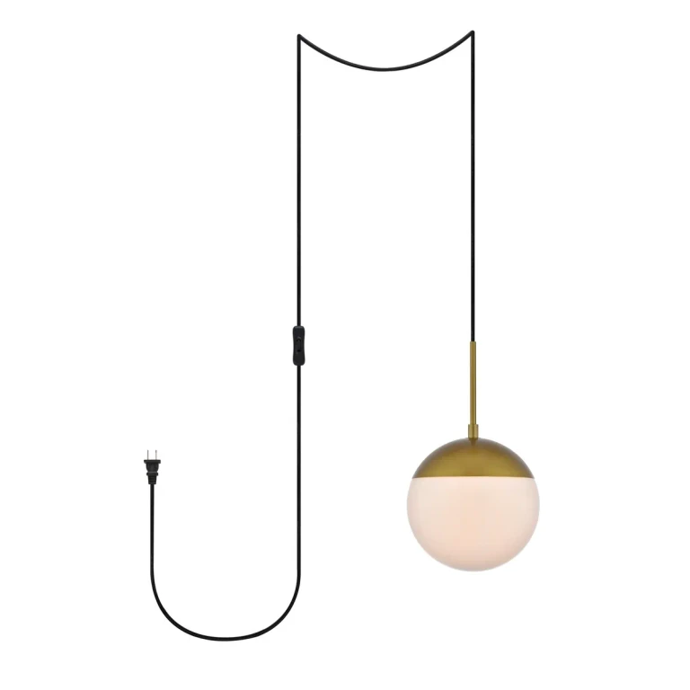 Brass One Light Plug in Pendant from the Eclipse Collection