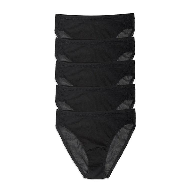 On Gossamer Mesh High Cut Briefs, Set of 5
