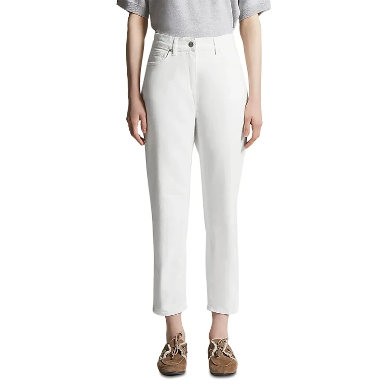 Peserico Mid Rise Straight Jeans in Natural White
